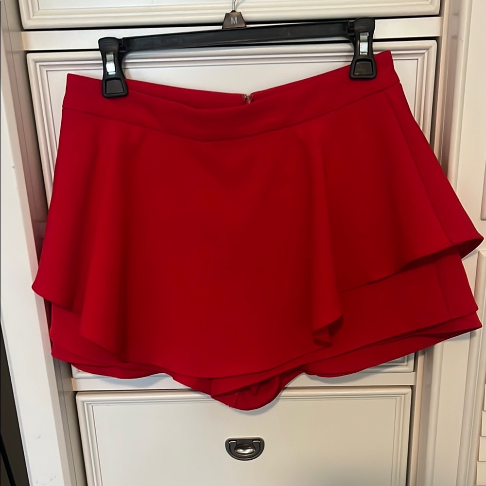 Red Women's Layered Shorts